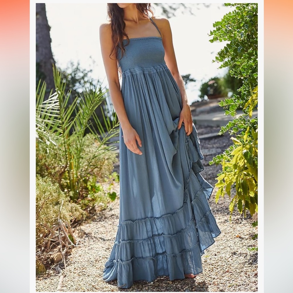 Womens Summer Boho Backless Long Dress